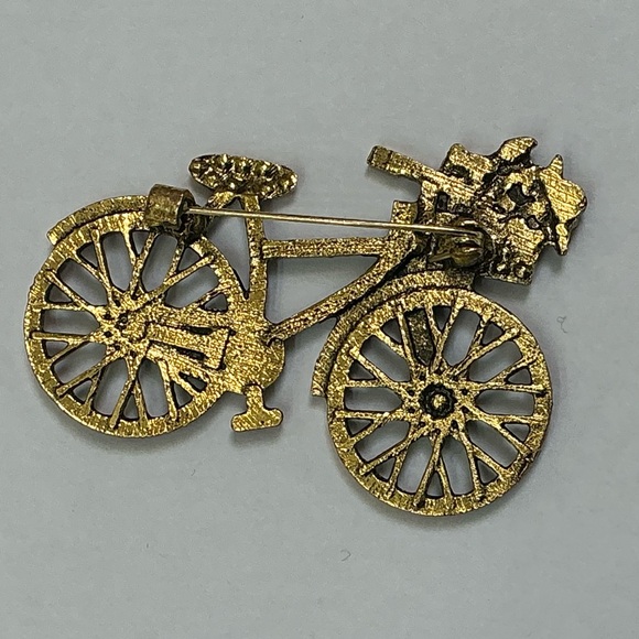 Pink and Purple Bicycle Brooch - Picture 4 of 6